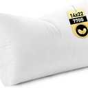 MIULEE 14x22 Inch Down Feather Pillow Insert, Fluffy and Comfy Throw Pillow with Cotton Fabric for Bed Couch and Sofa