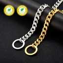 Dog Chain Collar 13/15/19MM High Polished Stainless Steel NK P Chain Cuban Link Strong Heavy Duty Chew Proof Walking Training Chain Leash Collar for Small Dogs(13mm, 14")
