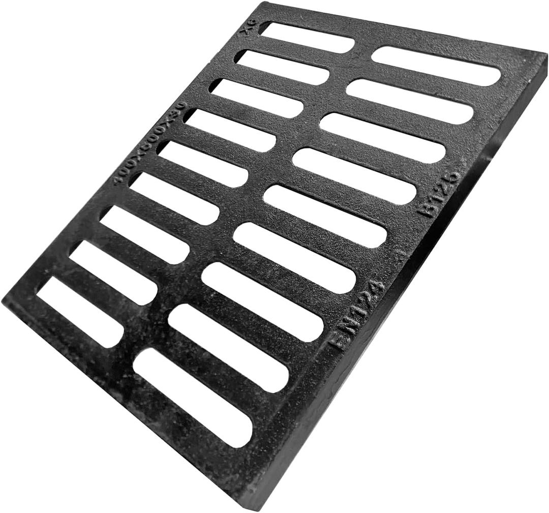 Ductile Iron Driveway Drain Grate-20x16 in. Metal Trench Drain Grates, Outdoor Heavy Duty Channel Drainage Cover for Garage Factory Farm Parking Lot Basement Sewer Ditch Gully Concrete Floor (Cast Iron 1 Pack)