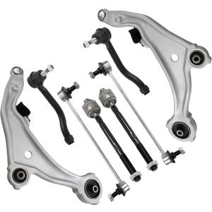 Suspension Front Control Arm Kit Compatible With 2009-2014 Nissan Murano Front Lower Control Arm, Sway Bar Link, Inner & Outer Tie Rod Ends