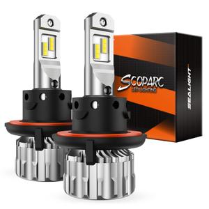 SEALIGHT H13 9008 Fog Bulbs, 36000LM Bright, 9008 Powersport Bulbs with Dual Beam, 6500K, Xenon White H13 Fog Light,1:1 Size H13 Stock Bulb, Plug and Play, Driving Fog Spot Light, Pack of 2