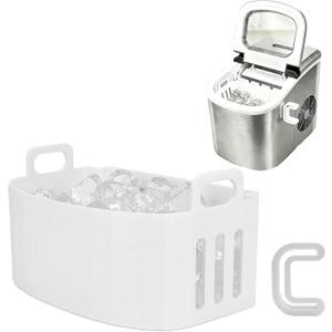 Replacement Ice Basket Compatible with Magic Chef & for Frigidaire Countertop Ice Makers - Durable Storage Bucket, Direct Fit Spare Part, No Assembly Required (White)