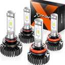 SEALIGHT 9005/HB3 H11/H8/H9 Bulbs, 9005 H11 Light with Plug and Play, 60,000LM, Non-polarity, Wider Driving Vision, Light Bulbs, Powersports Bulbs and Assemblies, Pack of 4