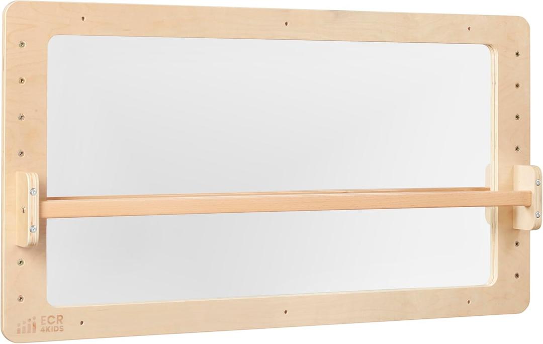 ECR4Kids Wall-Mounted Coordination Mirror, Balance Mirror, Natural