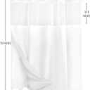 Tititex No Hooks Snap in Liner Tan Eucalyptus Leaves Shower Curtain Sets, Hotel Luxury Double Layers Waterproof Fabric & See-Through Top Window Bathroom Decorative 72x78 Inch