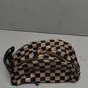 Women's Cosmetic Bag, Storage, Beige & Black Pattern
