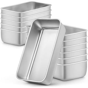 LIANYU Bread Loaf Pans Set of 12, 9x5 Inch Stainless Steel Bread Baking Pans for Homemade Sourdough, Sandwich, Meatloaf, Easy Release & Dishwasher Safe (Silver)