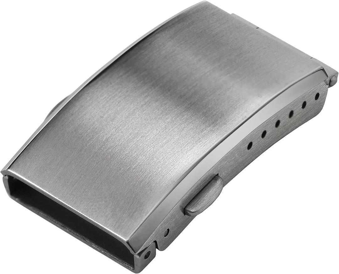 watchdives Watch Buckle 16mm/18mm/20mm/22mm Fold Safety Milled Clasp Replacement Stainless Steel Watchband Clasp (Silver, 16mm)