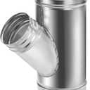 SOUJOY 6" to 4" Branch Y-Shape Ducting Connector, 45 Degree Galvanized Duct Splitter, 3-Way Dust Collection Fitting for Exhaust Fan Dryer Vent Hose Split Ventilation