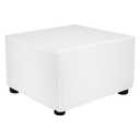uxcell Stretch Ottoman Cover Twill Square Ottoman Slipcover with Elastic for Foot Stool Living Room Bedroom Fit Length 57-70cm / 23"-27", Medium, White