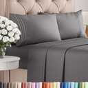 Queen Size 4 Piece Sheet Set - Comfy Breathable & Cooling Bed Sheets Set - Hotel Luxury Bedding for Women, Men, Kids, Teens, Boys & Girls - Deep Pockets, Soft and Wrinkle Free - Oeko-Tex - Dark Grey