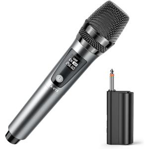 JYX Wireless Microphone, Professional UHF Metal Handheld Dynamic Mic System with Rechargeable Receiver 1/4''(6.35mm) Plug, for Amplifier, PA System, Karaoke Singing, Wedding, Party, Speech, Church