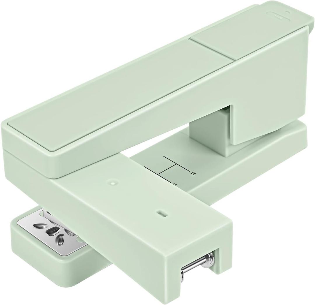 2 x Swing-Arm Swivel Stapler - 20 Sheets Capacity, 360 Degree Rotate Desk Stapler with 100 Staples - Non-Slip Office Stapler, Green