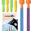 Oral Sensory Stimulation Kit with 6 Soft Textured Heads for Speech Therapy & Feeding Support, Muscle Strength & Phonation Improvement - Double (Purple+blue)