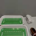 Vesici 4 Pcs Football Stadium Chip and Dip Sports Serving Set with 2 Ceramic Bowls and 2 Melamine Trays for Football Tailgate Decorations