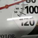 Taylor Extra Large Metal Wall Indoor Outdoor Thermometer, Easy to Read Numbers for Patio, Pool, and Indoor Areas, 18 inch, White