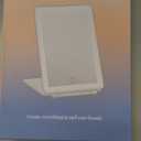 FUNTOUCH Rechargeable Travel Makeup Mirror with 72 Led Lights, Portable Lighted Beauty Mirror, 3 Color Lighting, Dimmable Touch Screen, Tabletop LED Folding Cosmetic Vanity Mirror (White)