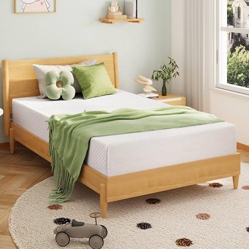 EGOHOME Full Size Memory Foam Mattress, 8 Inch Bed Mattress in A Box with Cooling Green Tea Gel, Pressure Relief with Medium Firm Support, CertiPUR-US Certified, 75''L x 54''W, ‎37.3 pounds White