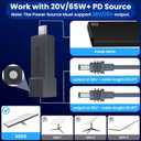 Starlink Mini Cable Adapter, USB C to DC Adapter Power Cable Adapter for Starlink Mini, USB C Male to DC Female for Power Cord Work with 20V/65W, 20V/100W, 28V/140W PD Power Source