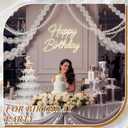 Wedding Arch Backdrop Pearl Bead Arch Decoration for Wedding Bridal Shower Engagement Baby Shower Photo Background Decoration and Decor DIY Craft(White,3.1 Inch,Plastic)