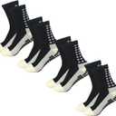 Yufree 4 Pairs Mens Grip Soccer Socks Non Slip Grippy Women Socks for Football Basketball Sports (One Size)