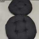Klear Vu Omega Gripper Non-Slip Tufted Round Barstool Cushion for Dining Rooms, Cafes, Bars and Restaurants, 14” Midnight 2 Pack