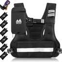 Adjustable Weighted Vest, 4-10lb/11-20lb Body Weight Vest with Touchscreen Phone Holder & 6 Ironsand Weights for Women & Men, Workout Equipment for Weight Loss, Fitness, Walking, Running, Cardio, Strength Training