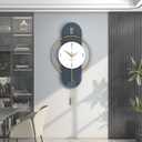JTWALCLOCK Large Wall Clocks for Living Room Decor Modern Wood Metal Silent Decoration Wall Clock Battery Operated Non-Ticking for Kitchen Bedroom Office Home 16 inch Clock Wall Decor for Indoor House