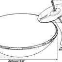 Blue Countertop Bathroom Vessel Sink with Waterfall Faucet, Vessel Sinks,Round Glass Vessel Sink Combo,Bathroom Sink Above Counter,Modern Artistic Tempered Glass Vessel Bowl Sink