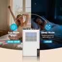 Dehumidifiers for Home, 2000 Sq.Ft Small Dehumidifier with 3.3ft Drain Hose, 2.5L Tank, Timer Sleep Mode, Portable Dehumidifier for Basement, Bedroom, Bathroom (Sweet White)