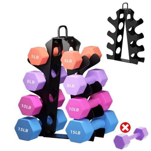 EXBTOKA Dumbbell Stand Only, 4 Tier Weight Rack for Dumbbells 5-15LB, Upgraded Handle, Compact A-Frame Weight Rack, Suitable for Home Gym (No Dumbbells Stand Only)