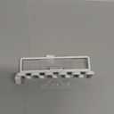 Yamazaki Home Tower Self Adhesive Toothbrush Holder Caddy, Wall Or Sink Mounted Electric Toothbrush Organizer - Steel (One Size, White)