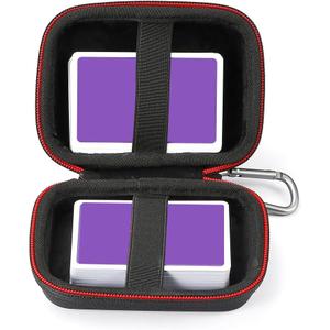 RAIACE Hard Travel Carrying Case for Card Games, Protective Storage Bag. (Not Including Cards) - Black (purple)