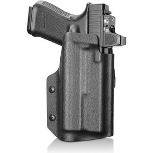 OWB Kydex Holster - Compatible ONLY with Glock 17/19/ 19X / 44/45 (Gen 1-5) & Glock 22/23/ 31/32/ 34 (Gen 3-4) & MOS with TLR-1 / TLR-1 HL/TLR-1 HL-X/TLR-1 HP-X Installed, Right-Hand