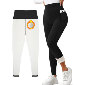 Fleece Lined Leggings Weather Thick Thermal Warm Winter Tights Butt Lift High Waist Tummy Control Yoga Pants, 7-8 Years Kids