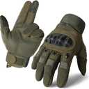 Motorcycle Tactical Gloves for Men - Touchscreen, Hard Shell & Palm Padding for Airsoft Paintball Hunting Hiking Camping Climbing Sports Cycling Gloves, Green Small