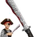 Toy Knife for Kids - Safe Soft Red Blade Scary Fun Prop and Cosplay Party Pack of 3