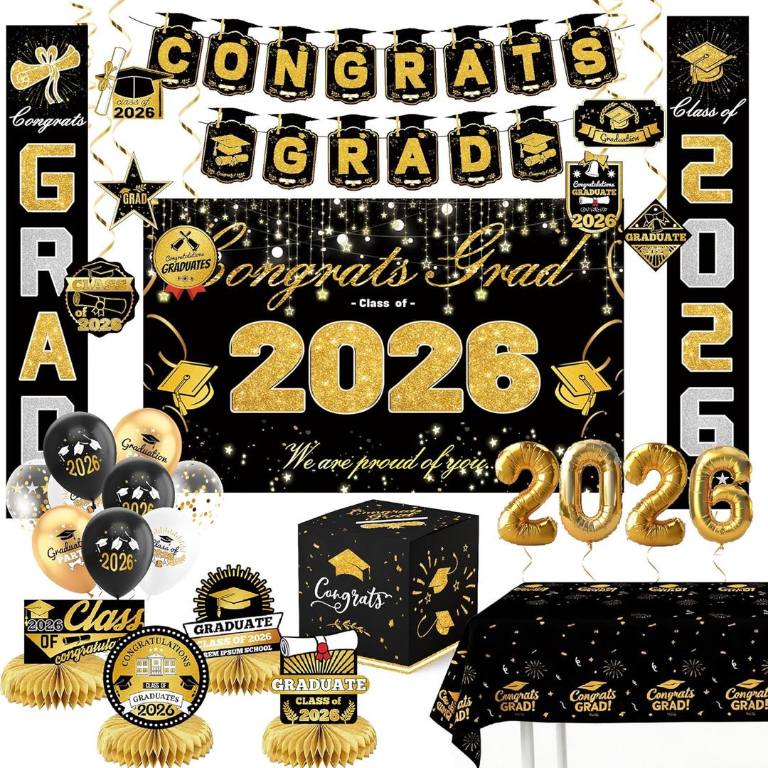 Graduation Decorations 2026-Black