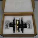 Crystal Glass Door Knobs Interior with Lock, Vintage Privacy Door Knob for Bedroom Bathroom, Oil Rubbed Bronze