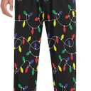 Xmas Light Men's Pajama Pants Bottoms Winter Soft Lounge PJ Pants Long pajama pants Sleep Pajama Pants for Man home trousers X-Large