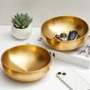 Teenyyou 2 Pcs 7.4 Inch Key Bowl Gold Large Decorative Bowl, Gold Fruit Dish for Entryway Table Key Holder Coffee Tables Centerpiece of Kitchen Counter and Home Decoration Gift