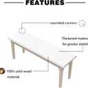 Wilk Wooden Entryway Bench, 47 Indoor End of Bed Bench, 100% Solid Oak Wood (White)