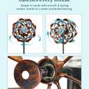 Solar Wind Spinner, Outdoor Metal Wind Spinners with Light, Windmill Decor for Yard Garden, Ideal Gifts for Birthday, Housewarming, Mother's Day, Christmas (13" W x 74" H)