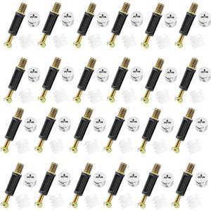 24PCS 35mm Black Furniture Cam Lock Screws Wardrobe Eccentric Wheel Removal Fastener Connector for Panel Furniture Dressers Drawer Panel Connection