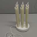 Rechargeable Flameless Taper Candles with Charging Station, Real Waxy LED Candle Flickering with Remote&Timer, 3D Flame Battery Operated Candlesticks for Home Wedding Christmas Dcor (White)