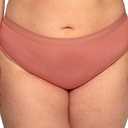 Curvy Couture Women's No Show Sheer Mesh High-Cut Brief Panty, Small