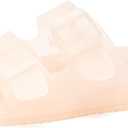 FUNKYMONKEY Women's Comfort Slides with Arch Support, Non-Slip Lightweight Foam Slip-on Flat Beach Sandals with Adjustable Buckle for Vacation & Everyday Wear (Pink)