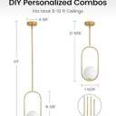 Yunnix Pendant Lights Modern Gold Globe Pendant Light Kitchen Island Dining Room Light Fixture Pendant Lights for Bedroom Pendant Light Fixture One Light (Bulb Not Included) 2 Pack