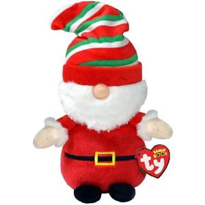 TY Beanie Boo GNEWMAN - Christmas Gnome with Hat - 6", TY BEANIE BOO NUTMEG GINGERBREAD MAN, Toys for Kids 2pcs