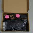 3 Pcs Halloween Glowing Grim Reaper Costume Accessories Set Black Full Face Mask Spandex Gloves with Glowing Eyes Glasses for Halloween Adult Masquerade Cosplay